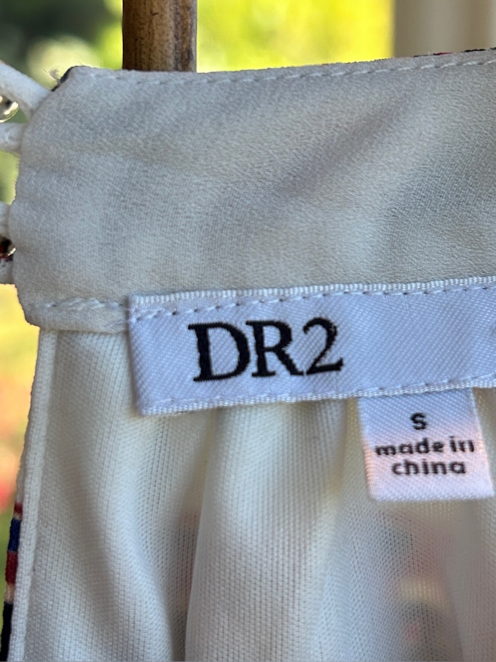 DR2 White Sleeveless Top with Multicolor Boho Print Size Small - Picture 2 of 6